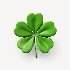 3d render icon of leaf clover cartoon isolated generated AI