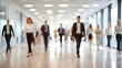 © Aodsy - Bright business workplace with people  walking finish work  blurred motion and blurred background