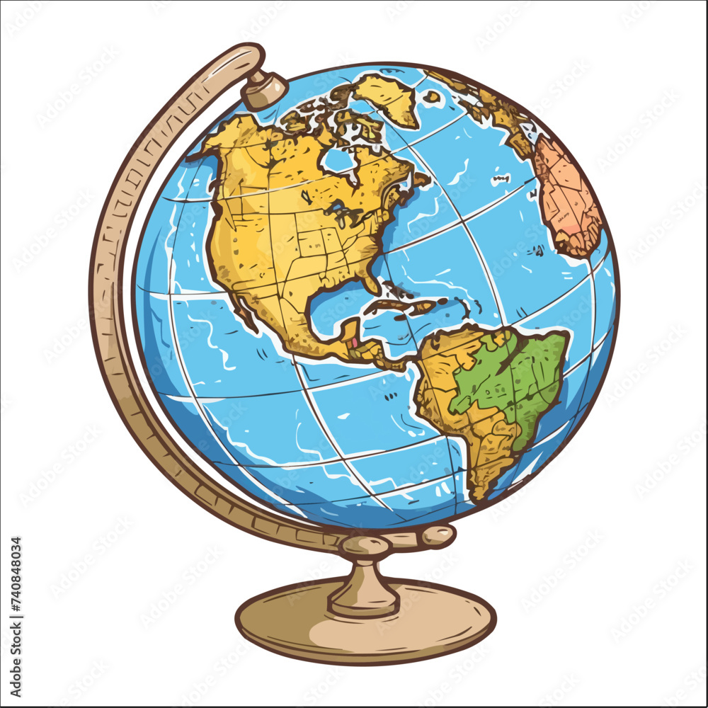 Isolated Globe Clipart Illustration Vector Graphic on White Background ...