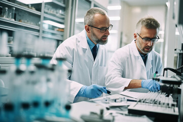 Wall Mural - generated with ai image of scientist conducting research exploring innovation