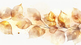 Fototapeta Tulipany - Opulent abstract art with golden leaf patterns on transparent background.png format 