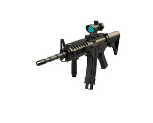 Sticker - Machine gun isolated on background. 3d rendering - illustration