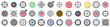 © vectorsanta - Target flat icons collection. Colored targets in different styles big set. Aim gun icons. Aim sniper shoot icons. Set of take aim target icon. Vector illustration