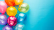 free space on the left corner for title banner with a colorful balloons