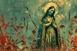 The virgin Mary in the style of american propaganda Generative AI