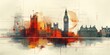 London Skyline Water Colour Illustration