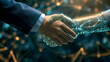 AI / Digital hand shaking human hand