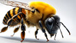fleißige Bienen Honigbienen Insekten schwirren und fliegen vor Hintergrund in weiß mit Honig und Waben, Makro hübscher Tiere der Natur Nützlinge für Blüten Blumen Bestäubung und Nahrung