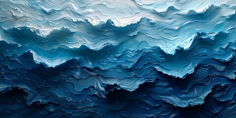 Wall Mural - Abstract blue ocean waves