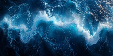 Wall Mural - Abstract blue ocean waves