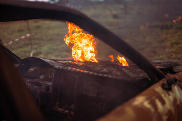 Sticker - Burned-out personal car