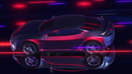 Leinwandbilder - CG Animation Of A Working V8 Engine With Dashboard. Performance Sports Car And Engines Related 3D Animation.