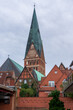 Panoramic view of the architecture of the old town of Lüneburg in Germany.