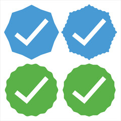 Wall Mural - account verification icon empty inside. social media verification icons. verified badge profile set.