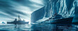 In the shadow of icebergs metallic ships explore the North Poles underwater city a testament to fusion technology