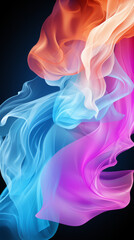 Wall Mural - Abstract Colorful Smoke Waves on Dark Background

