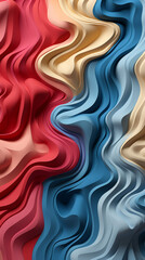 Wall Mural - Abstract Colorful Wavy Silk Fabric Design

