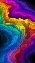Wall Mural - Vibrant Topographic Contours Abstract Art

