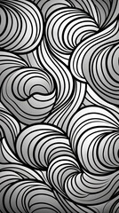 Wall Mural - Abstract Black and White Hypnotic Spiral Pattern

