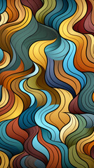 Wall Mural - Colorful Abstract Wavy Lines Background

