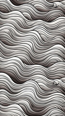 Wall Mural - Seamless Monochrome Wavy Lines Pattern

