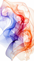 Wall Mural - Abstract Colorful Smoke Swirls on White Background

