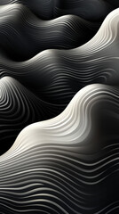 Wall Mural - Abstract Monochrome Waves Design

