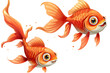 Lustiger Cartoon-Goldfisch: Niedliche Illustration eines fröhlichen Goldfischs für Kinderbücher