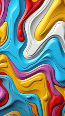 Wall Mural - Vibrant Abstract Wavy Background in Bold Colors


