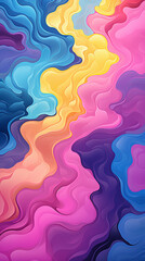 Wall Mural - Vibrant Abstract Wavy Background in Rainbow Colors

