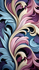Wall Mural - Elegant Abstract Swirling Patterns in Cool and Warm Tones

