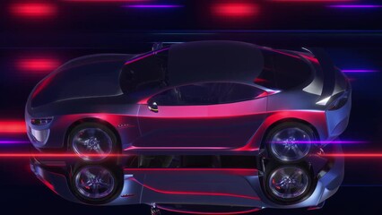 Leinwandbilder - Luxury Sport Car Dashboard. High Performance Car Pushing The Limits. Performance Sports Car And Engines Related 3D Animation.