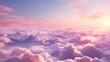 Beautiful Aerial View Above Pink Clouds at Sunset

