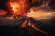 ilustrasi lanskap vulkanik