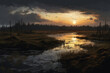 wetland landscape illustration