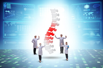 Sticker - Medical concept with doctors and spine