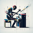 © Daniel Jose Queralto - Abstract musician depicted with geometric shapes.