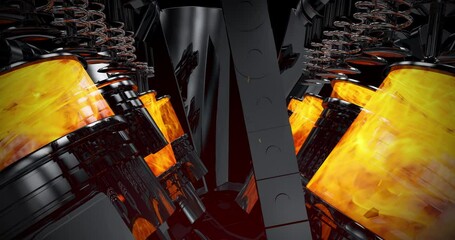 Leinwandbilder - Super Car Pushing The Limits. V8 Engine In Motion. High Performance. Performance Sports Car And Engines Related 3D Animation.