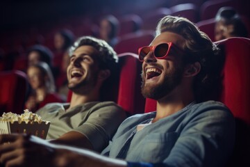 close-up photo of a couple of two gay men in stunning emotions from watching a 3D film sitting in a cinema --ar 3:2 --v 5.2 Job ID: 3480e76c-c60d-4b19-8358-0a8f0bbbe8ae