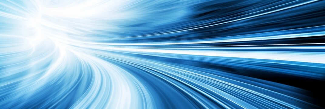 Blue light ray stripe line speed motion background vector design for science and technology concept