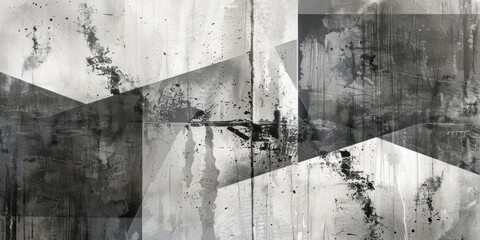 Wall Mural - Vibrant Geometric Abstraction on Concrete Grunge Wallpaper