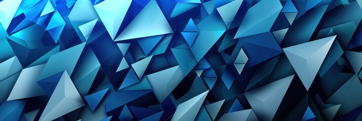 Wall Mural - Illustration of Blue and blue colored geometric shapes pattern representing abstract background