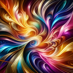 Wall Mural - abstract texture wallpaper and background with waves and curves in vivid colors. artistic fractal pa