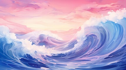 Wall Mural - Abstract background with ocean waves.