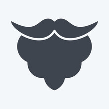 Icon Beard. Related To Ireland Symbol. Glyph Style. Simple Design Editable. Simple Illustration