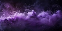 Shiny Smoke. Glitter Fluid. Ink Water. Magic Mist. Lilac Color Particles Texture Paint Vapor Storm Wave
