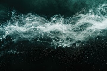 Wall Mural - Shiny smoke. Glitter fluid. Ink water. Magic mist. Mint color particles texture paint vapor storm wave