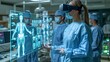 A team of medical professionals engages with virtual reality interfaces to analyze and diagnose patient data.
generative ai