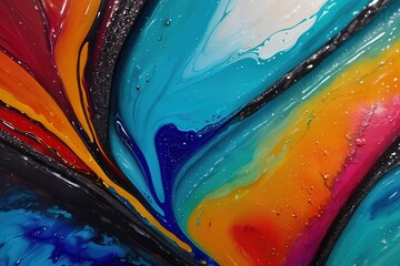 Abstract background liquid oil colourful streaks.