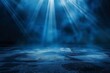© Lukasz Czajkowski - Bright Beams of Light on Blue Stage. Generative AI